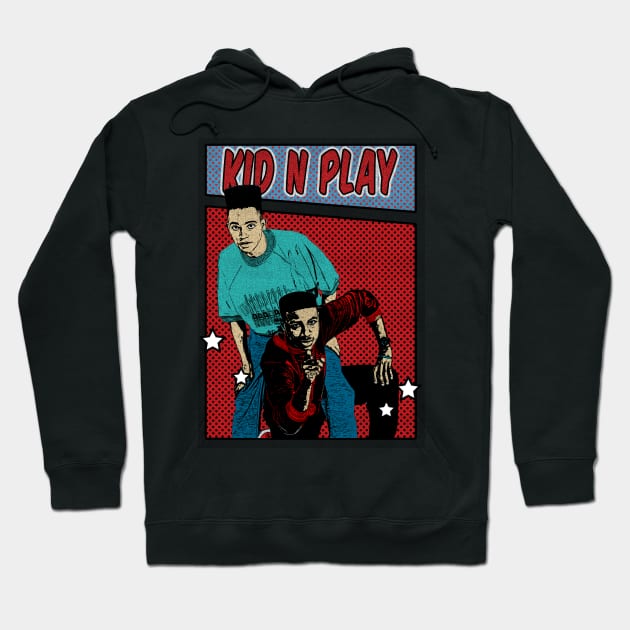 Kid N Play Pop Art Comic Style Hoodie by Flasher